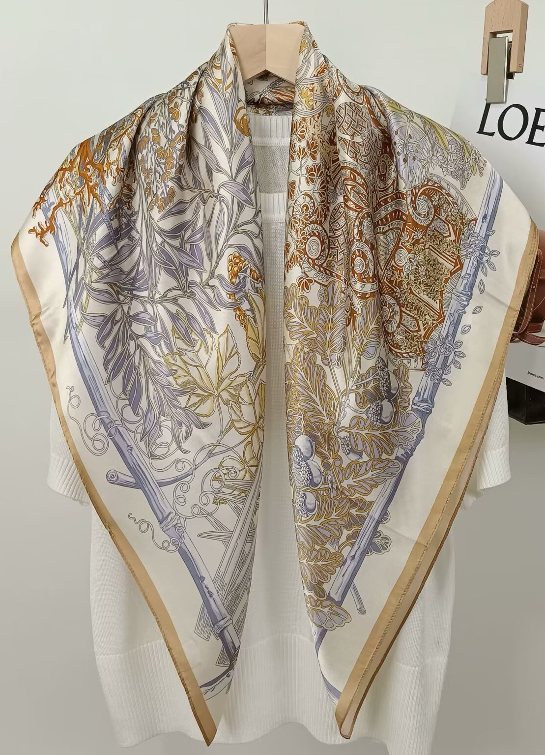 Silk Scarf Square - 90CM Jedwabny Szal z Nadrukiem z