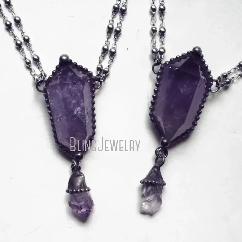 Women'S Emo Accessories - 10 szt. Naszyjnik z ametystu, talizman,