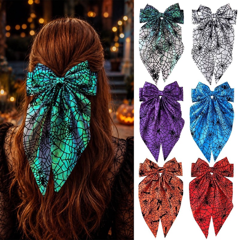 Women'S Emo Accessories - Halloweenowe spinki do włosów z pajęczyną,