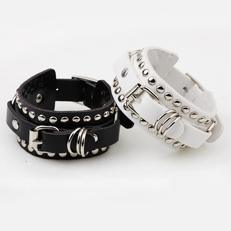 Goth czarna skórzana opaska na – Women'S Emo Accessories recenzja i cena